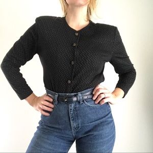 Vintage Button-up Knit Blouse/Cardigan Sz M